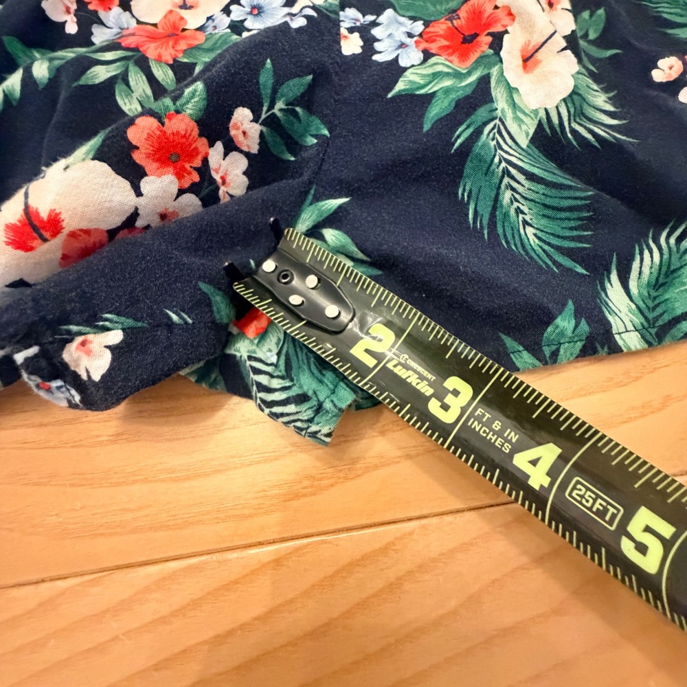 Old Navy Floral Smocked Romper Women XXL Stretch Tropical Beachy Cottagecore - Picture 2 of 6